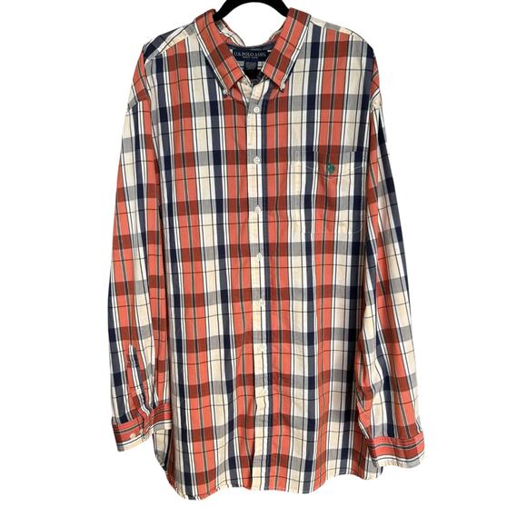 US Polo Assn Men's Plaid Long Sleeve Button Down Size 4XLT - Picture 2 of 5